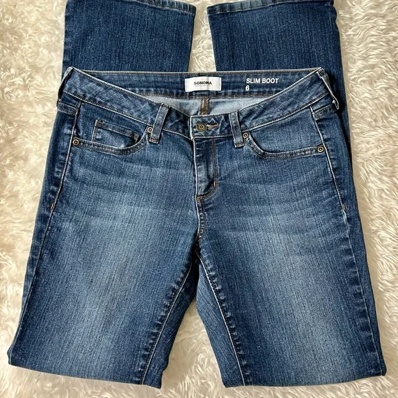 Sonoma Women's Boot Cut Jeans - Dark Blue - Picture 1 of 12